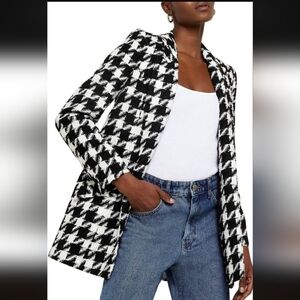 Women's Black and White Houndstooth Jacket